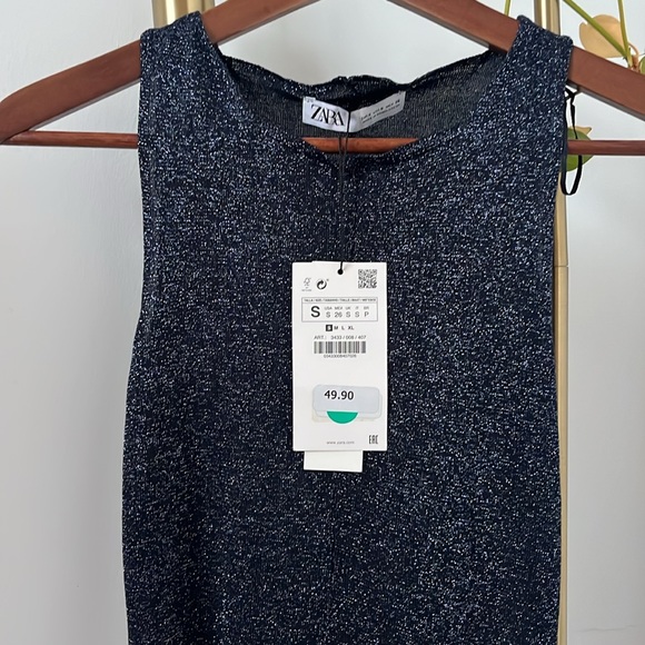 NWT Zara fit and flare shimmer dress - Picture 3 of 4